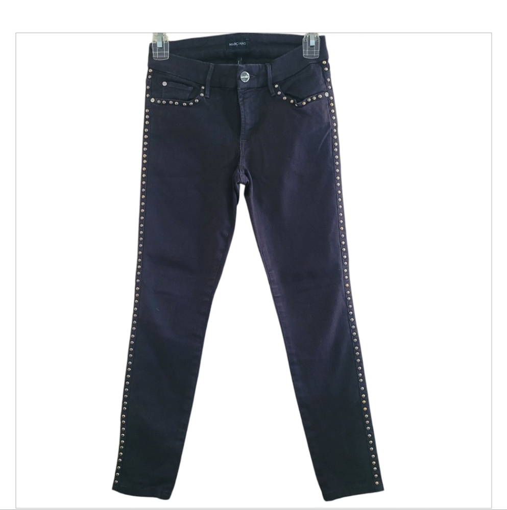 MARCIANO Women's Brown/black Gold Studded Jeans Size 24
